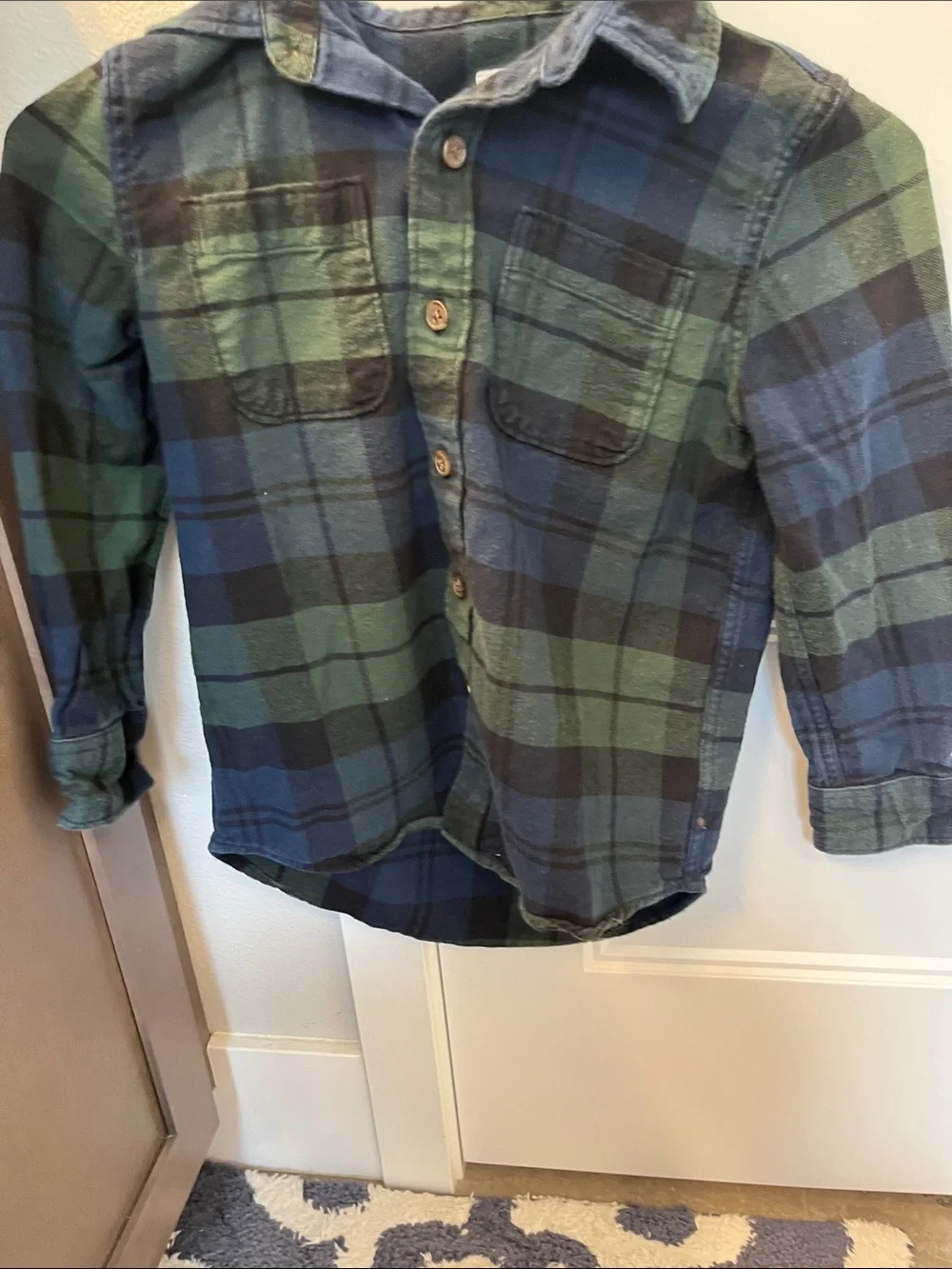 GAP Blue and Green Plaid Shirt